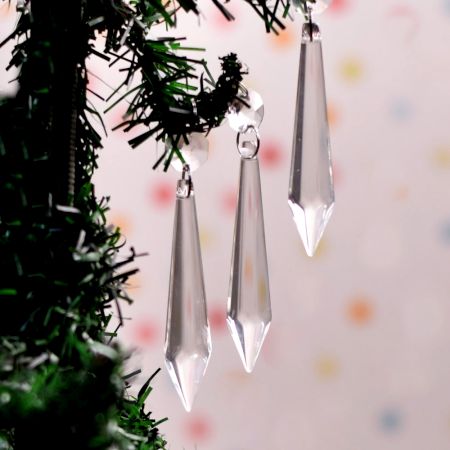 Handmade Glass Crystal Prism Chaindelier Ornaments in Set of 20
